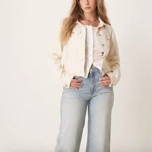We the Free Ecru Colored 100% cotton Jean Jacket Large